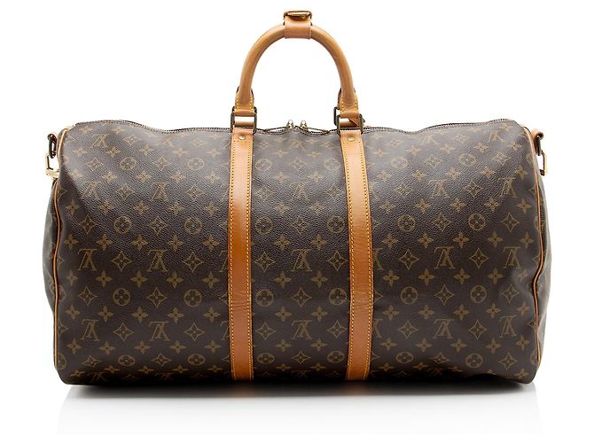 Louis Vuitton Vintage Monogram Canvas Keepall Bandouliere 55 Duffle Braun - Ansicht 3