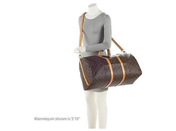 Louis Vuitton Vintage Monogram Canvas Keepall Bandouliere 55 Duffle Braun - Ansicht 5