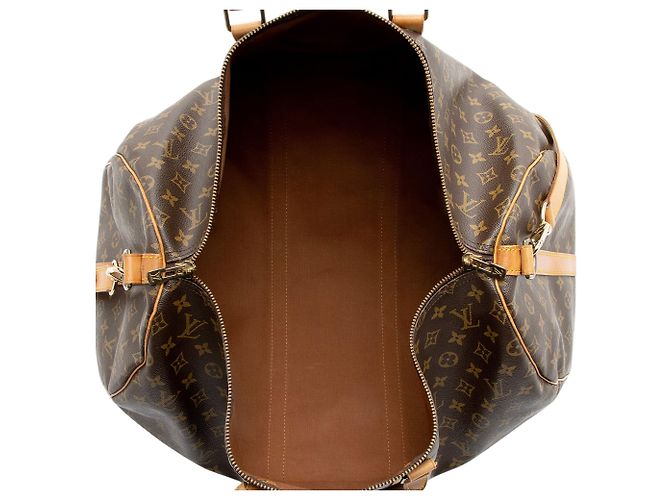 Louis Vuitton Vintage Monogram Canvas Keepall Bandouliere 55 Duffle Braun - Ansicht 7