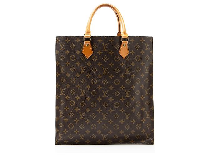 Louis Vuitton Vintage Monogram Canvas Sac Plat Tote Brown - view 3