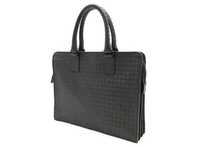 Pasta Bottega Veneta Intrecciato Cinza - vista 2