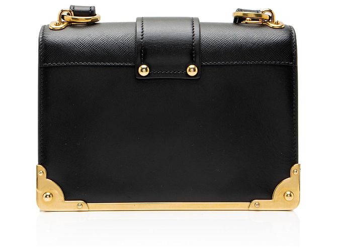 Borsa a tracolla Prada Cahier in pelle di vitello Nero - vista 3