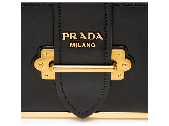 Borsa a tracolla Prada Cahier in pelle di vitello Nero - vista 8