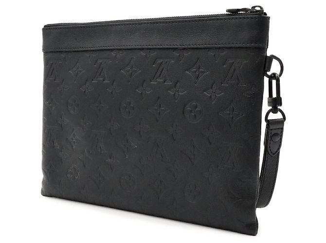Louis Vuitton Monogram Shadow Pochette To Go Clutch Schwarz - Ansicht 2