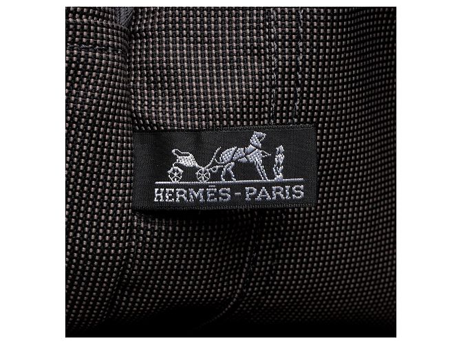 Hermès Borsa Tote Hermes Vintage Canvas Herline MM Nero - vista 7