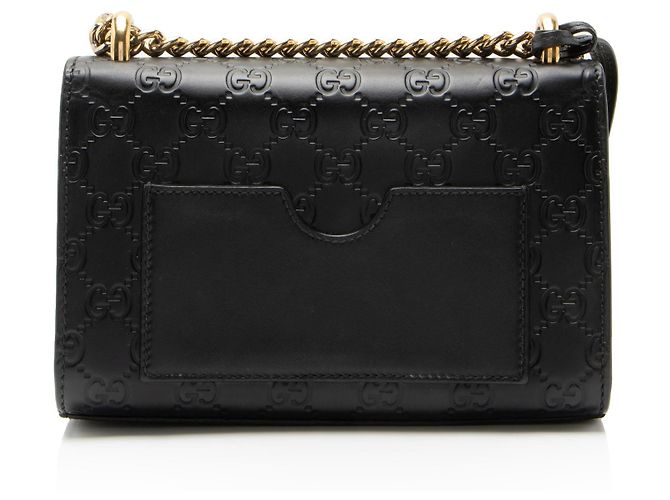 Padlock Bolso de hombro pequeño Gucci Guccissima de piel con candado Negro - vista 3