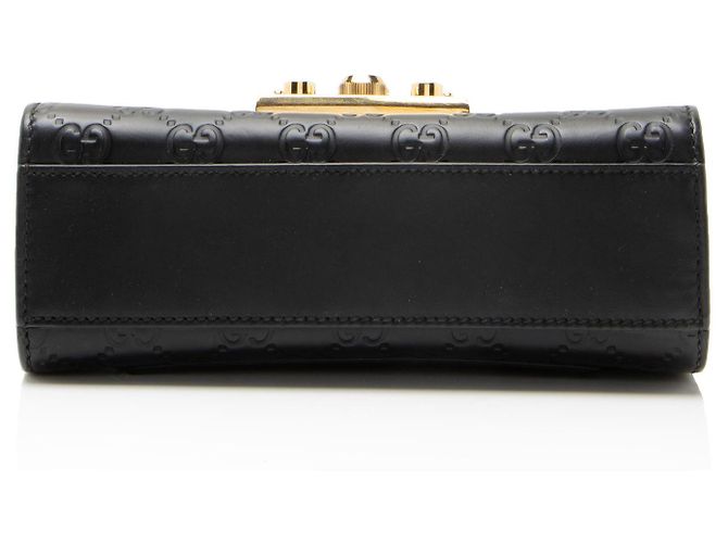 Padlock Bolso de hombro pequeño Gucci Guccissima de piel con candado Negro - vista 4