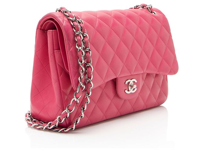 Gabrielle Chanel Classic Jumbo Double Flap Tasche aus Lammleder Pink - Ansicht 2