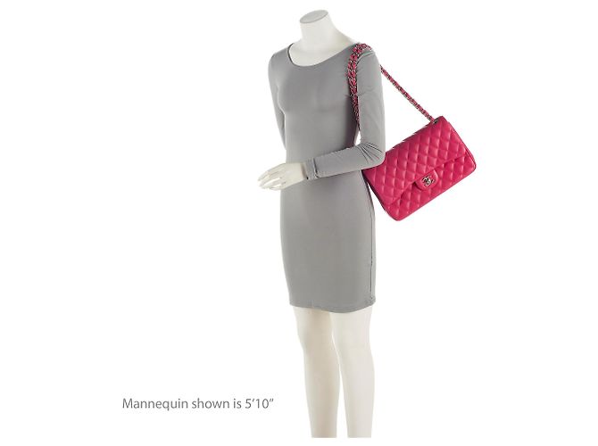 Gabrielle Chanel Classic Jumbo Double Flap Tasche aus Lammleder Pink - Ansicht 5