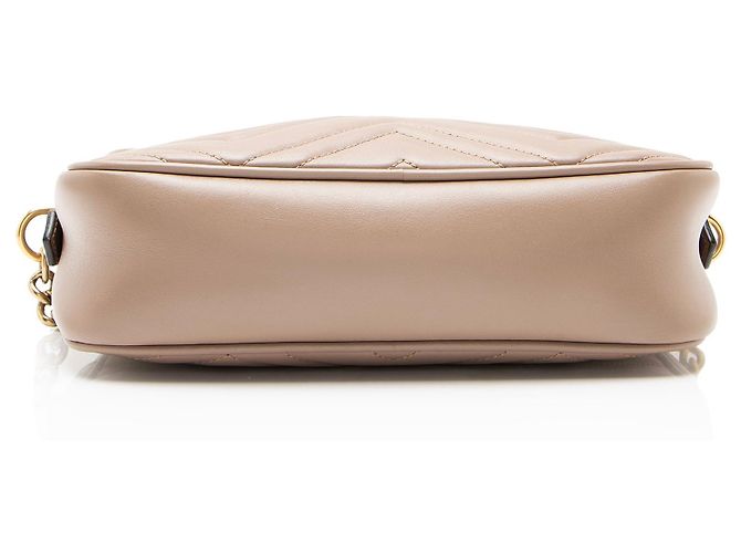 Borsa Small Camera GG Marmont in pelle matelassé Gucci Marrone Beige - vista 4