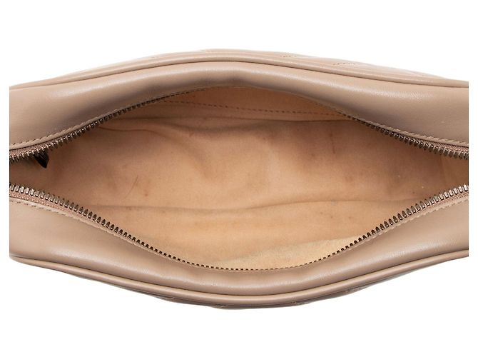 Borsa Small Camera GG Marmont in pelle matelassé Gucci Marrone Beige - vista 7