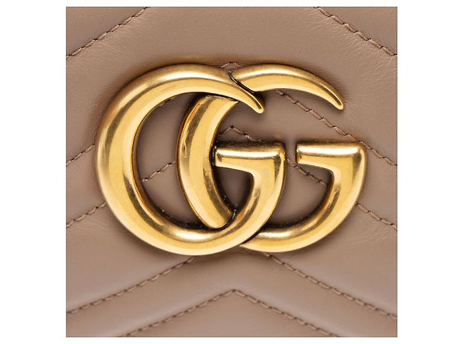 Borsa Small Camera GG Marmont in pelle matelassé Gucci Marrone Beige - vista 9