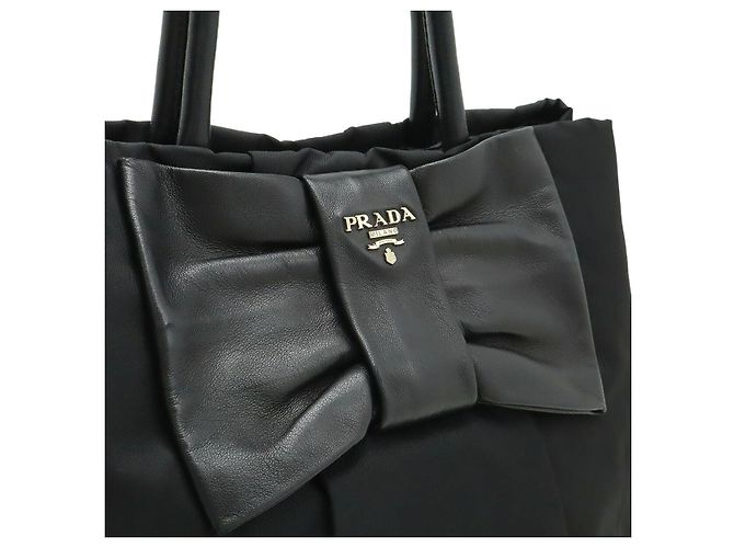 Sac cabas Prada Ribbon Noir - vue 7