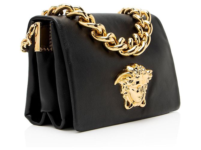 Borsa a tracolla Versace Palazzo Medusa in vitello Nero - vista 2