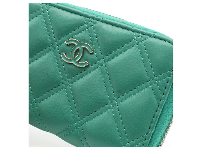 Portamonete Chanel Matelassé Coco Mark Zip Verde - vista 6