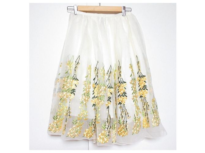 Autre Marque Saia de organza bordada Chesty Amarelo - vista 2