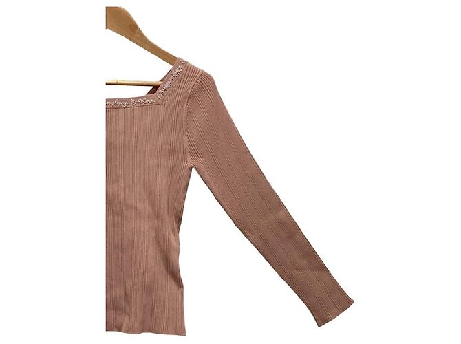 Autre Marque GRACE CONTINENTAL Rippstrick-Top mit Schnürung Pink - Ansicht 3