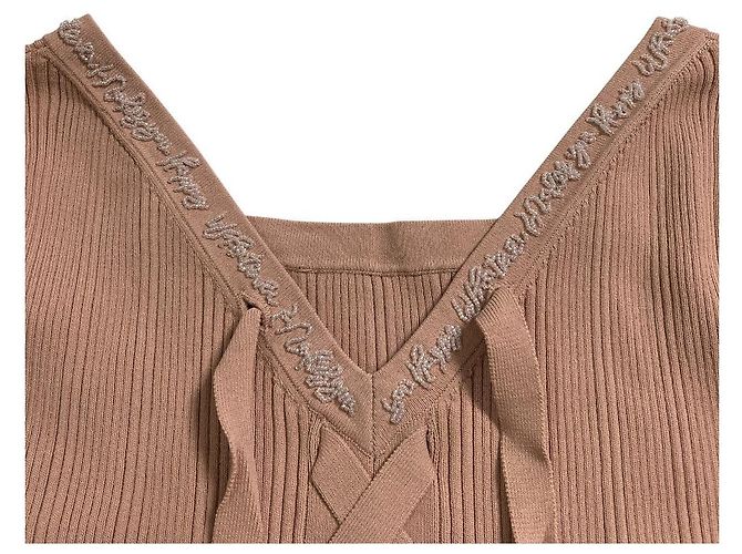 Autre Marque GRACE CONTINENTAL Rippstrick-Top mit Schnürung Pink - Ansicht 5