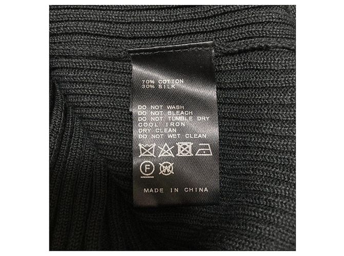 Autre Marque AP STUDIO Cardigã longo em malha de seda e algodão Preto - vista 7