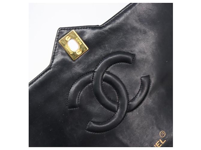 CHANEL Matelasse Chain Shoulder Bag Lamb Skin Black Gold Tone CC - vista 21