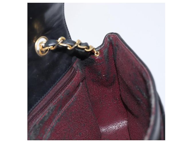CHANEL Matelasse Chain Shoulder Bag Lamb Skin Black Gold Tone CC - vista 23