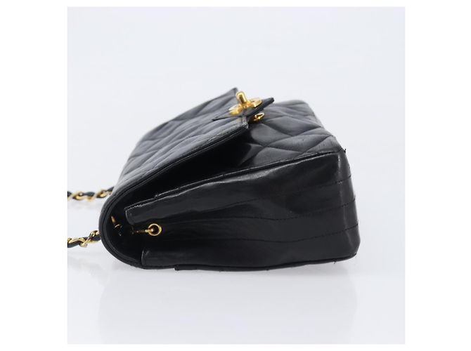 CHANEL Matelasse Chain Shoulder Bag Lamb Skin Black Gold Tone CC - vista 4