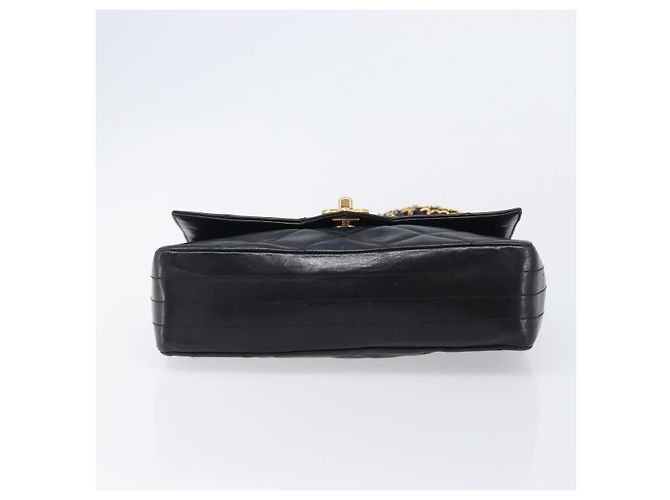 CHANEL Matelasse Chain Shoulder Bag Lamb Skin Black Gold Tone CC - vista 5
