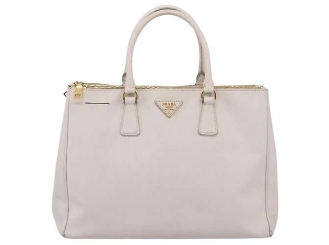 PRADA Galleria Handtasche Saffiano-Leder White Gold - Ansicht 13