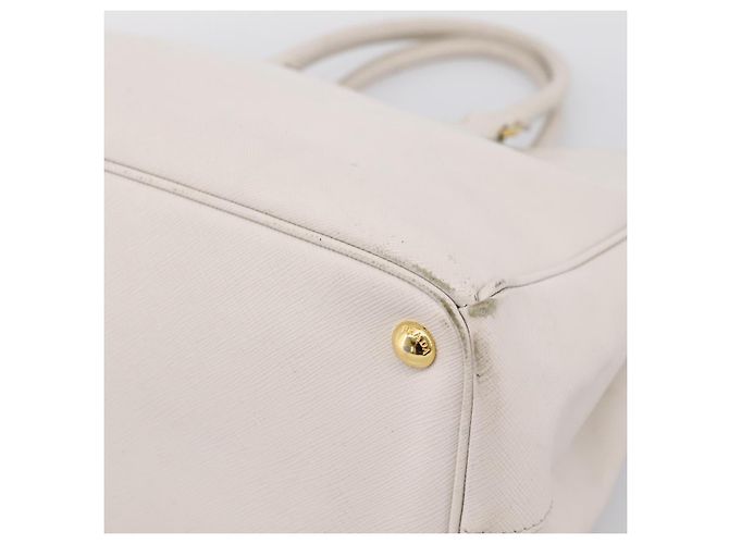 PRADA Galleria Handtasche Saffiano-Leder White Gold - Ansicht 14
