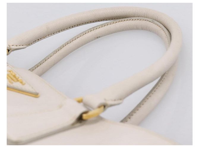 PRADA Galleria Handtasche Saffiano-Leder White Gold - Ansicht 8