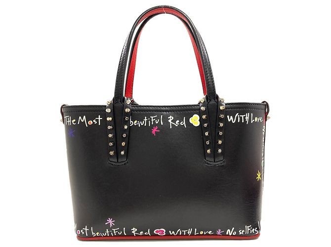 mala Christian Louboutin Cabata com tachas Preto - vista 2