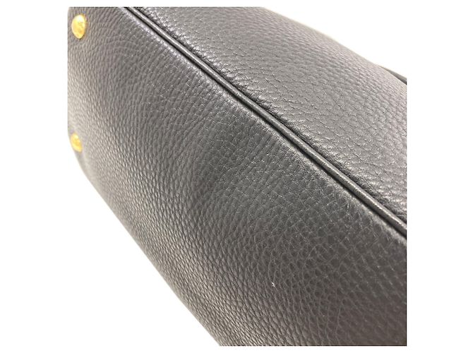 Sac Tote 2-Way en cuir Prada Noir - vue 10
