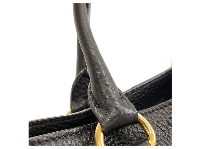 Sac Tote 2-Way en cuir Prada Noir - vue 13