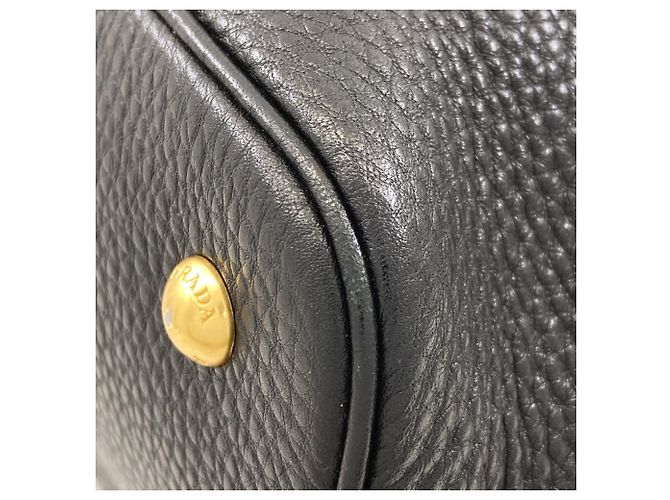 Sac Tote 2-Way en cuir Prada Noir - vue 15