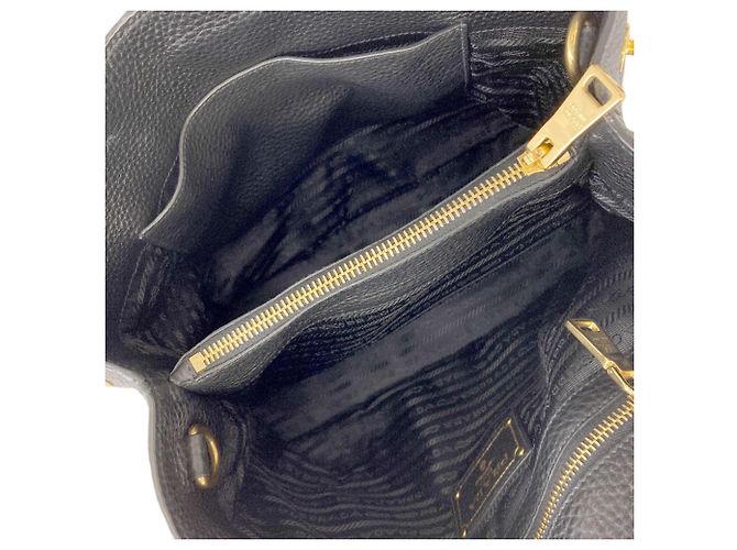 Sac Tote 2-Way en cuir Prada Noir - vue 7