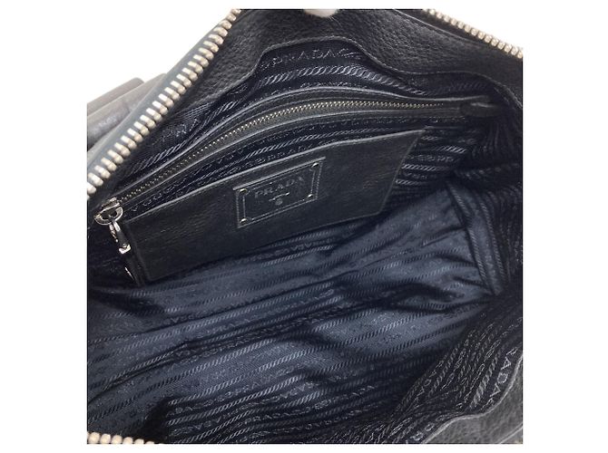 Prada 2-Way Tote Bag aus schwarzem Leder - Ansicht 6