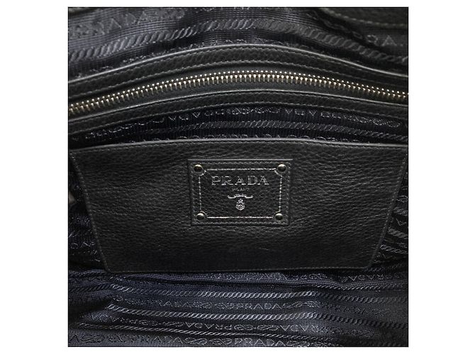 Prada 2-Way Tote Bag aus schwarzem Leder - Ansicht 7
