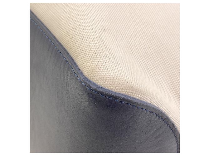 Longchamp Le Roseau Tote Bag Weiß Marineblau - Ansicht 15