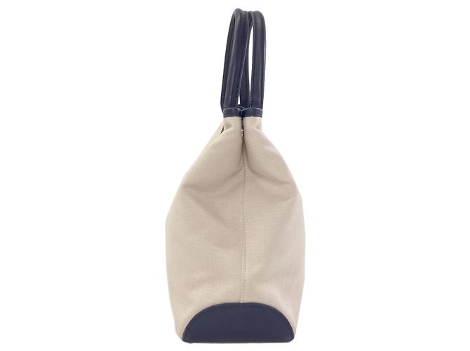 Longchamp Le Roseau Tote Bag Weiß Marineblau - Ansicht 3