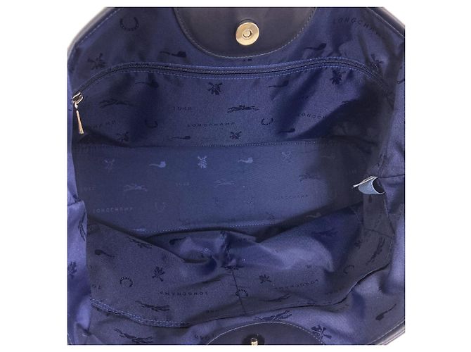 Longchamp Le Roseau Tote Bag Weiß Marineblau - Ansicht 5