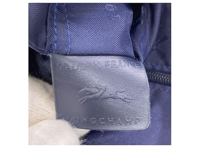 Longchamp Le Roseau Tote Bag Weiß Marineblau - Ansicht 6