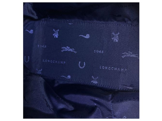 Longchamp Le Roseau Tote Bag Weiß Marineblau - Ansicht 8