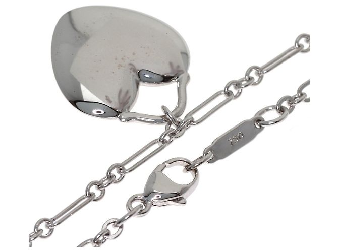 Autre Marque Collana Cuore con 3 Diamanti Tiffany & Co. in Oro Bianco 18K - vista 2