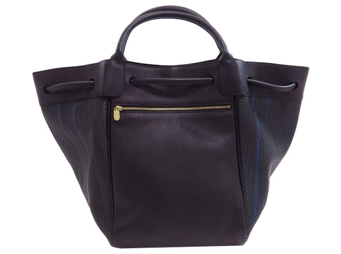 Bolso a rayas Delvaux Negro Azul Azul marino - vista 2