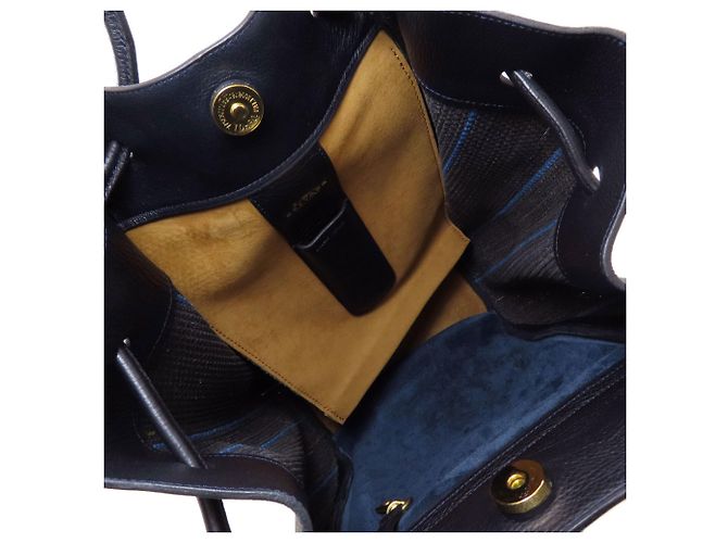 Bolso a rayas Delvaux Negro Azul Azul marino - vista 5