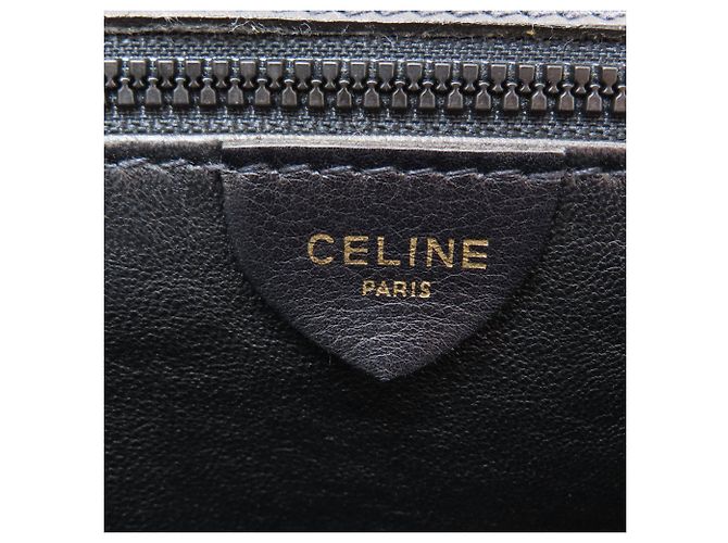 Céline Celine Triomphe Leder-Tote-Bag Schwarz - Ansicht 6