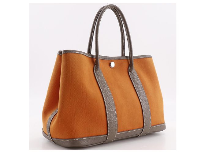 Hermès Hermes Garden Party Toile and Leather 30 Arancione - vista 3
