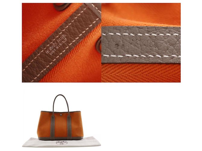 Hermès Hermes Garden Party Toile and Leather 30 Arancione - vista 5