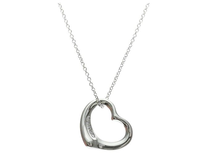 Tiffany & Co. Elsa Peretti Open Heart 5 Diamonds Pendente Platino e Diamanti Argento - vista 2
