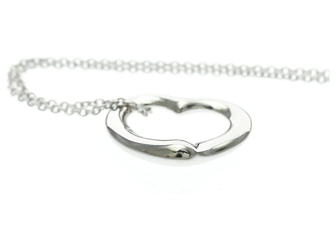 Tiffany & Co. Elsa Peretti Open Heart 5 Diamonds Pendente Platino e Diamanti Argento - vista 6